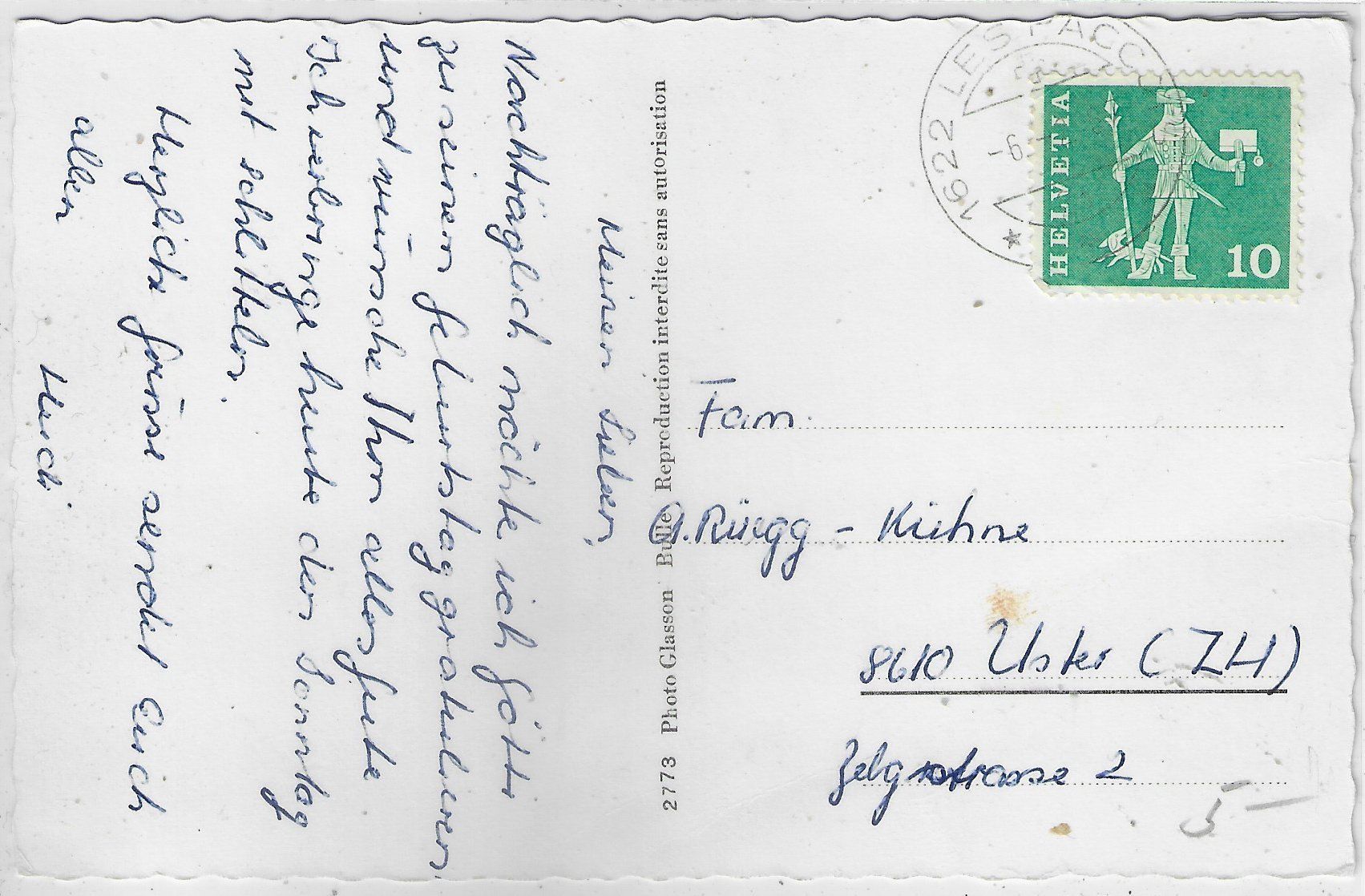 Cartes postales: Les Rosalys s. Chatel-St-Denis en hiver – D'occasion à Ettingen par Kartenplanet 1
