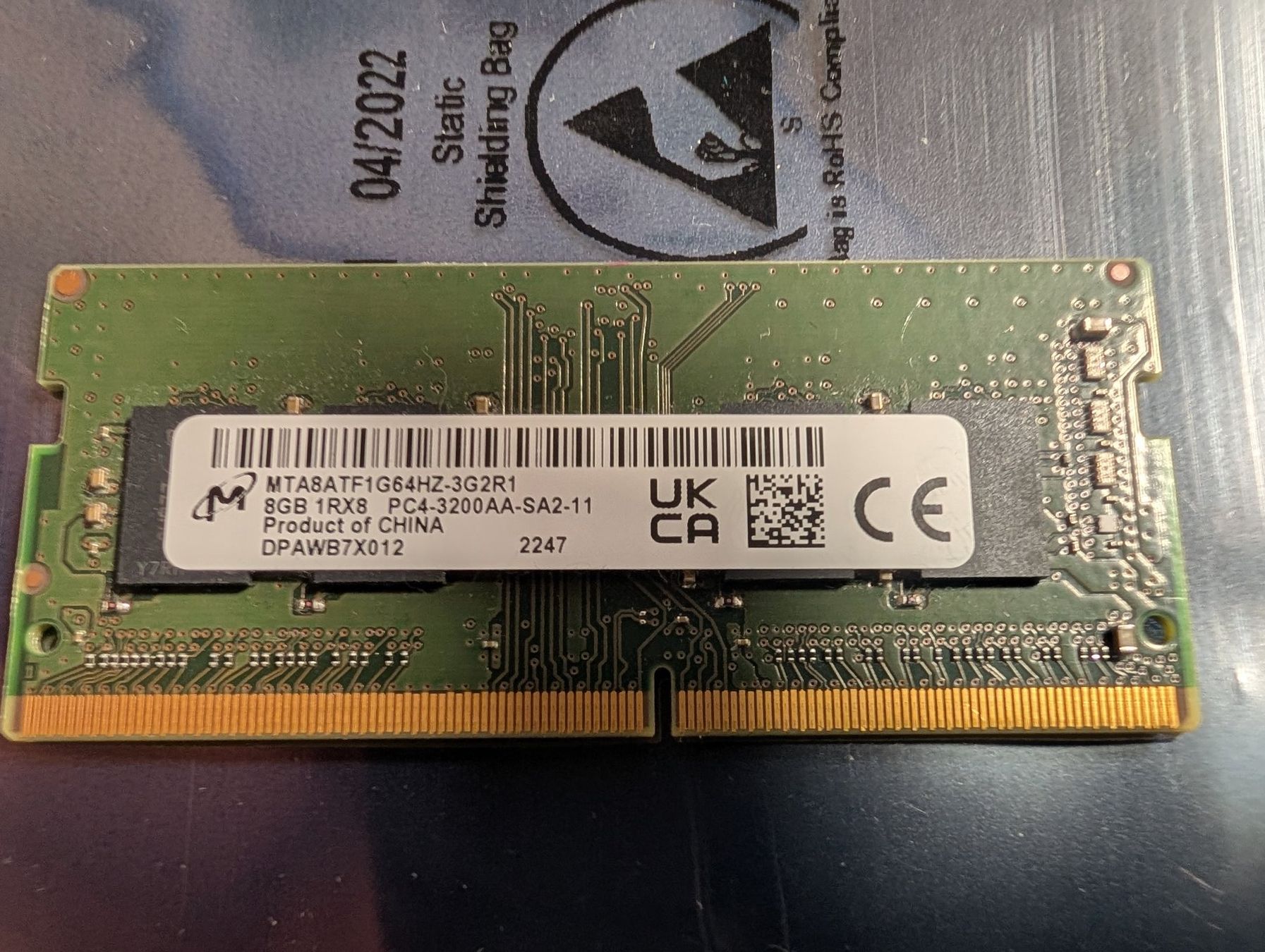 Memory / RAM: MT 8GB 1RX8 PC4-3200AA Notebook Memory – Gebraucht aus Stans von Magas 1