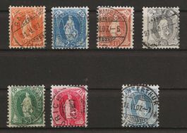 1905-08: Stehende Helvetia Nr. 86A - 91A + 93A : KP 360.--