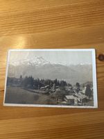 Carte postale ancienne Suisse village & montagnes enneigées 