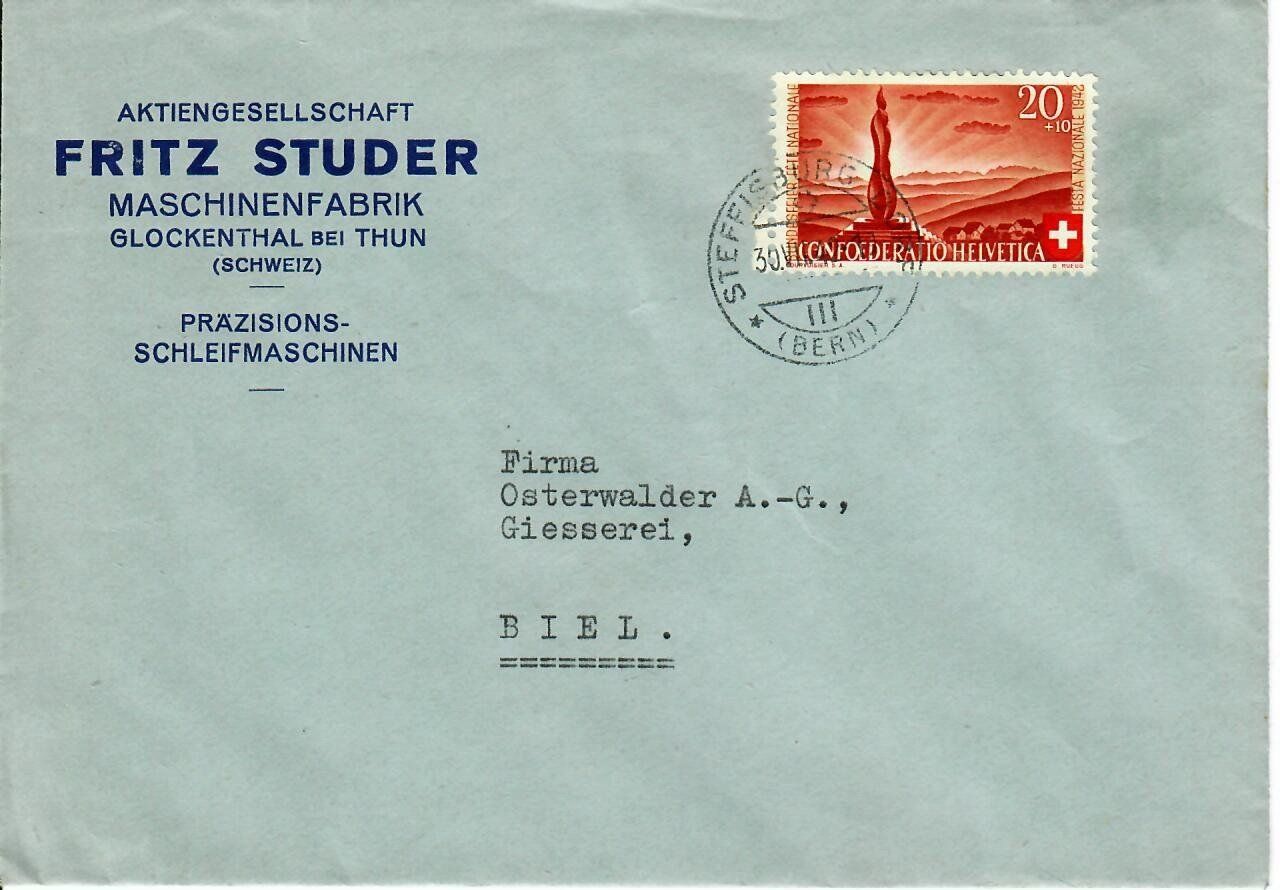 Tutti i francobolli: Brief, Glockenthal  bei Thun 1942 – Usato da Hochdorf venduto da Ziegel-16