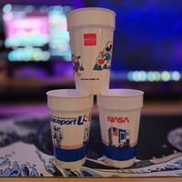 3er Set Disney Coca-Cola Classic & NASA Becher 1988 Vintage 