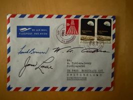 Brief mit Autogrammen Besatzung Apollo 8 Datum Mondlandung