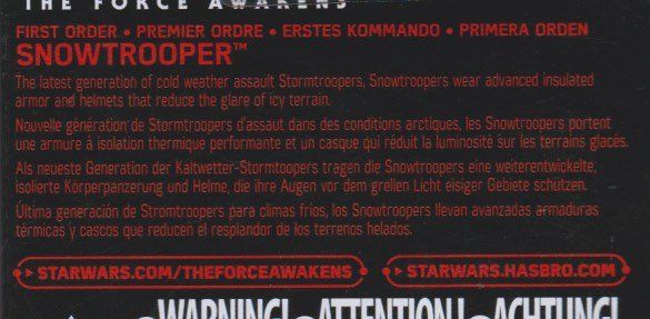 Star Wars Figuren: FIRST ORDER SNOWTROOPER 14 cm STAR WARS ACTION FIGURE Hasbro – Neu und originalverpackt aus Vezia von Aquarius_Age 3