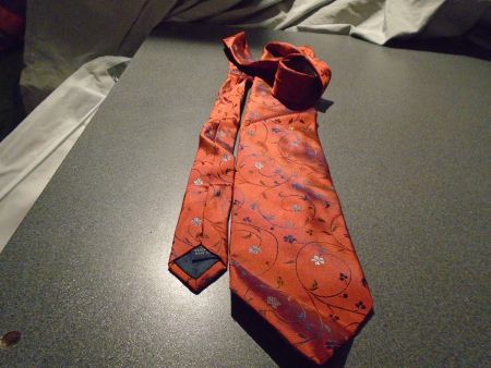Kravatte, Renato Cavalli, orange Ton/gold-/silberfarbig