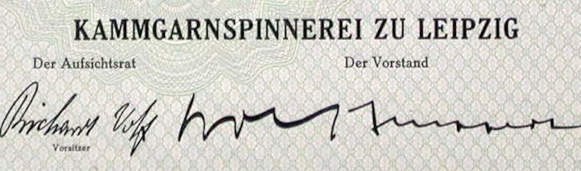 Dokumente: Kammgarnspinnerei zu Leipzig, Leipzig - 1938 – Gebraucht aus Solothurn von Sgasche 1