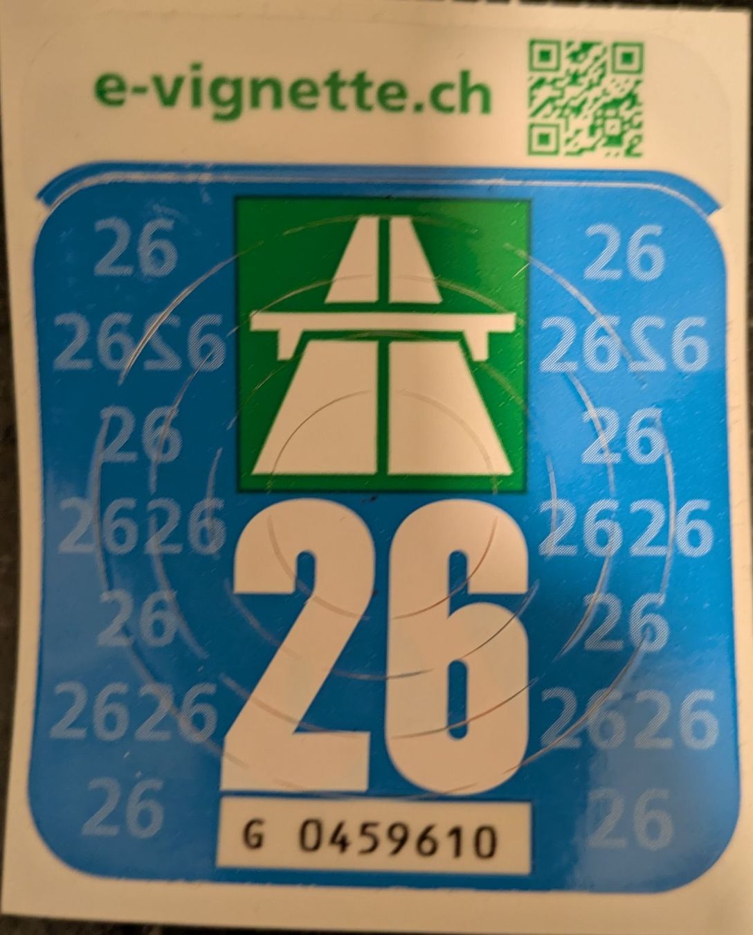 Vignette autostradali: Autobahn Vignette 2026 Schweiz  – Nuovo e nell'imballaggio originale da Echallens venduto da VintageMann