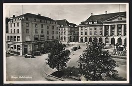 Aarau, Bahnhofplatz mit Hotel-Restaurant