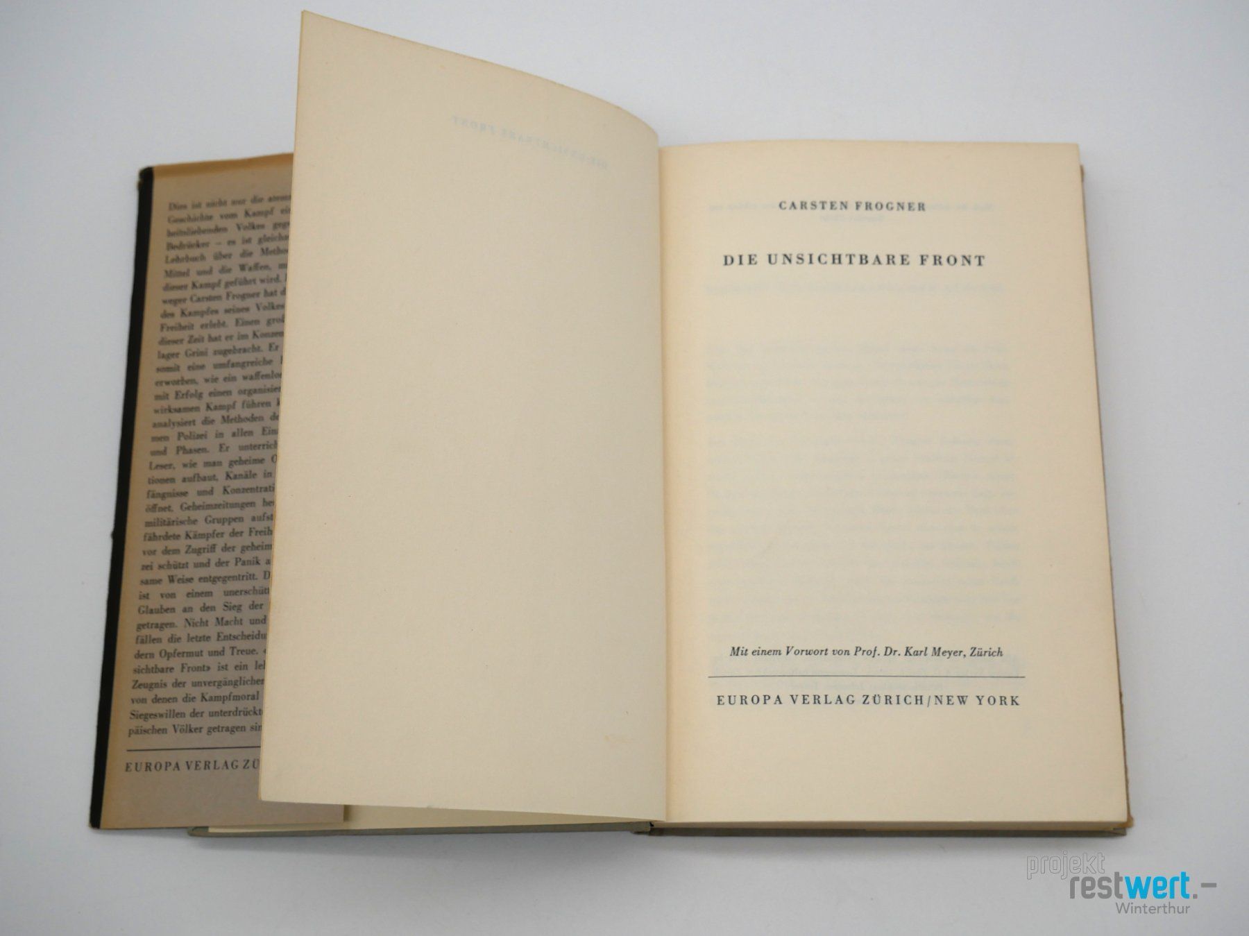 Libri: CARSTEN FROGNER Die unsichtbare Front – Usato da Winterthur venduto da Restwert_Winterthur 3