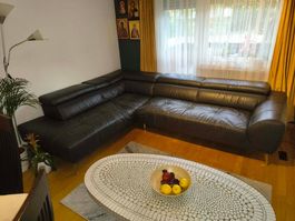 Ecksofa echtleder anthrazit 