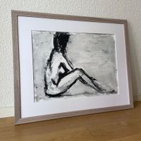 Nude Art Akt Frau Moderne Kunst Kreide Acryl sinnlich Bild