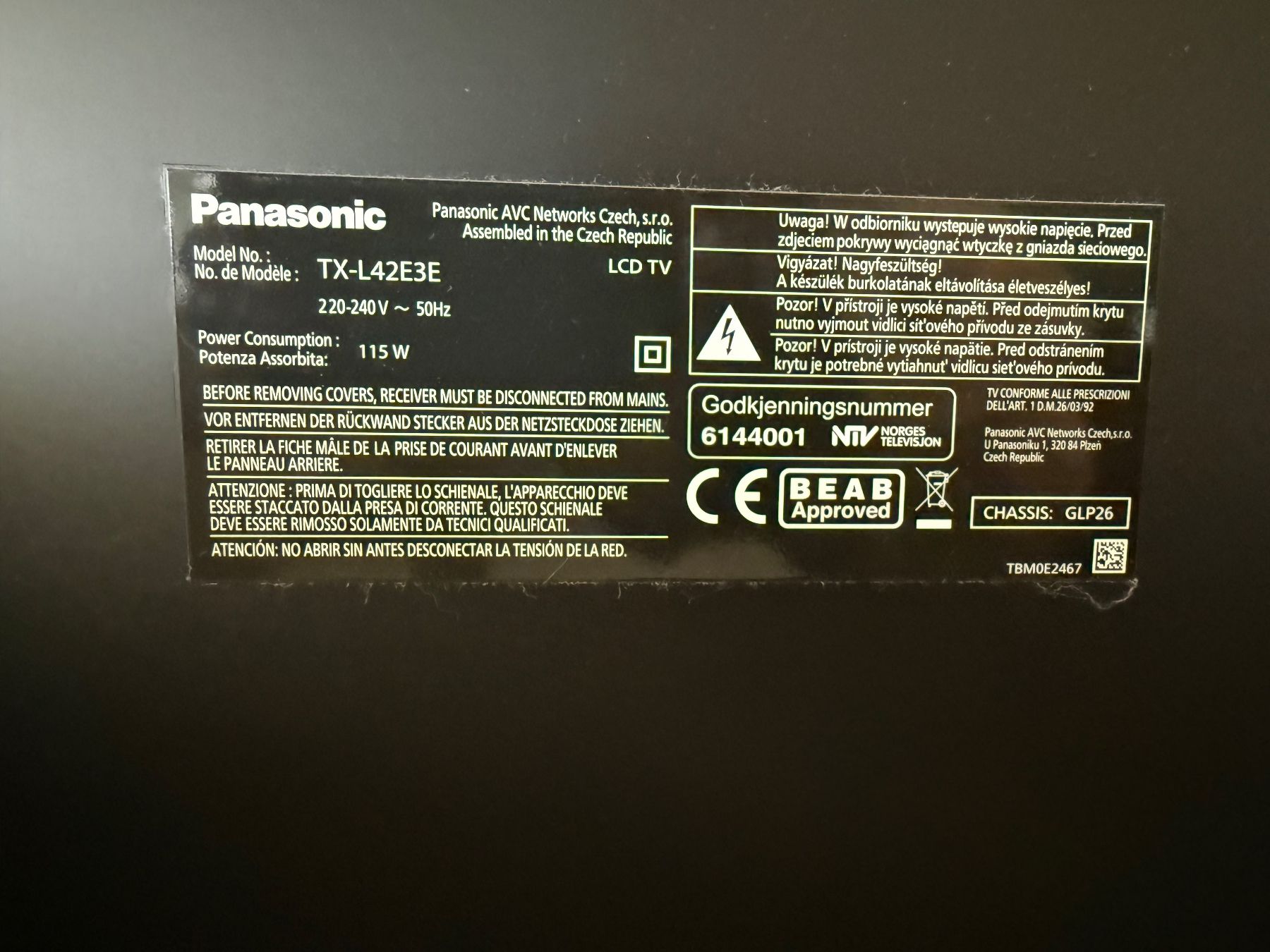 Panasonic Televisori: Fernseher Panasonic TX-L42E3E – Usato da Oensingen venduto da ukeller74 3