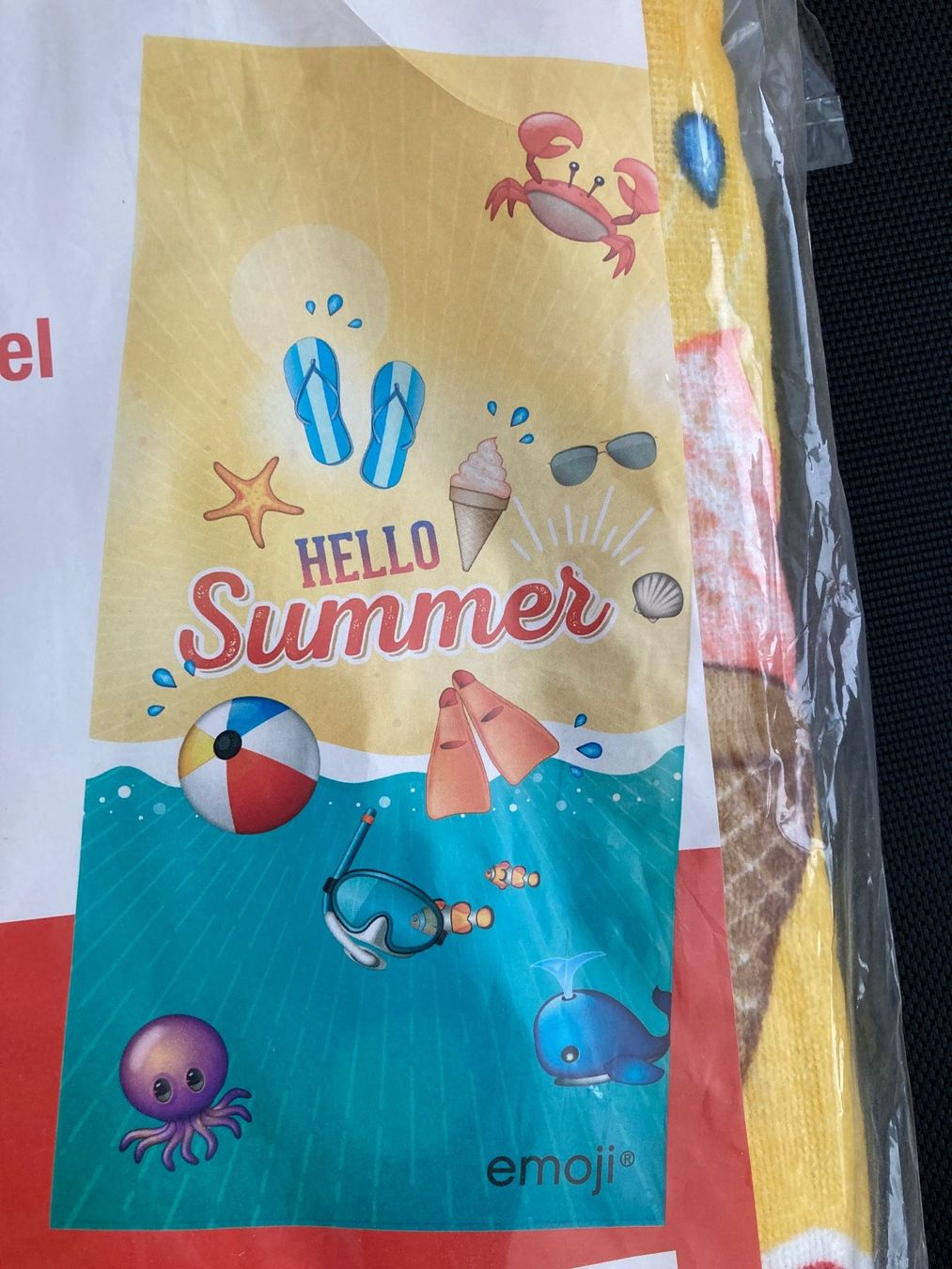 Coop Teli da bagno: emoji Badetuch "Hello Summer", fabrikneu – Nuovo e nell'imballaggio originale da Zofingen venduto da Zofi2 1