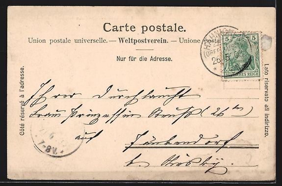 Cartoline postali: AK Bern, Teilansicht mit der Aare, 1903 – Usato da Berlin venduto da bartko-reher 1