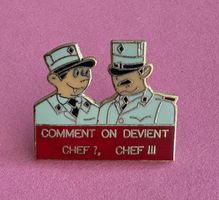 Vintage Militär Pin - Comment on devient chef? RAR!