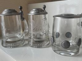 3 Bierkrug - Löwenbräu Zurich - Kristall-Zinn