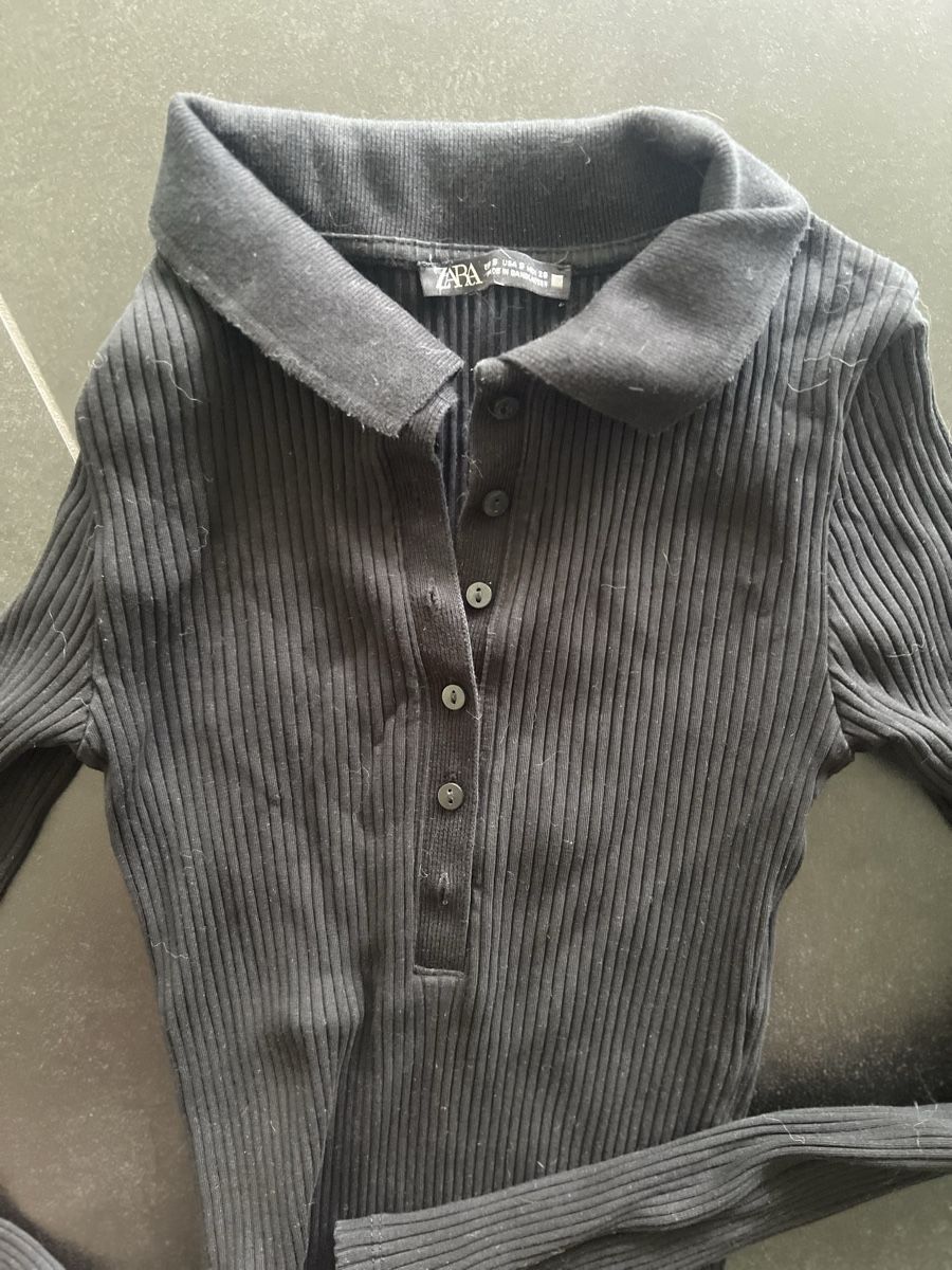 Zara T-shirt: Zara Body, Rippstrick, Schwarz, Gr. S – Nuovo (secondo la descrizione) da Bilten venduto da and_6hjn 2