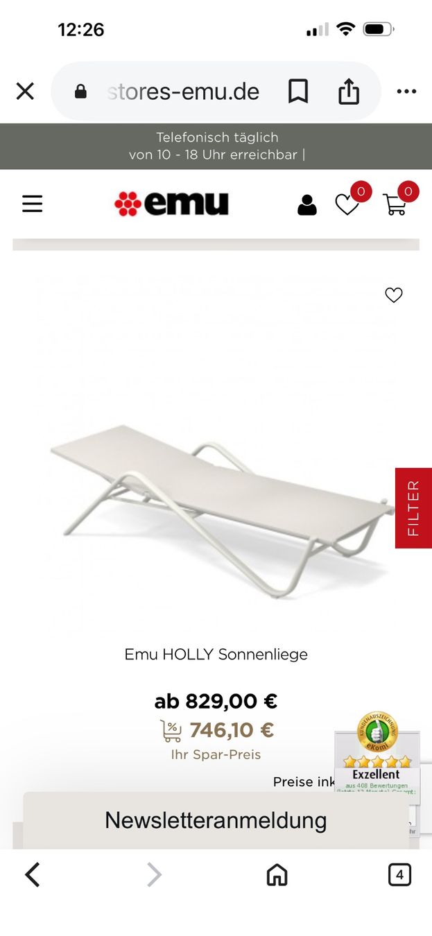 Sedie a sdraio: EMU Garten liege – Usato da Rifferswil venduto da Skywin01 2