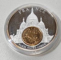 versilberte Medaille 50 mm PP - Inlay Prägung Frankreich