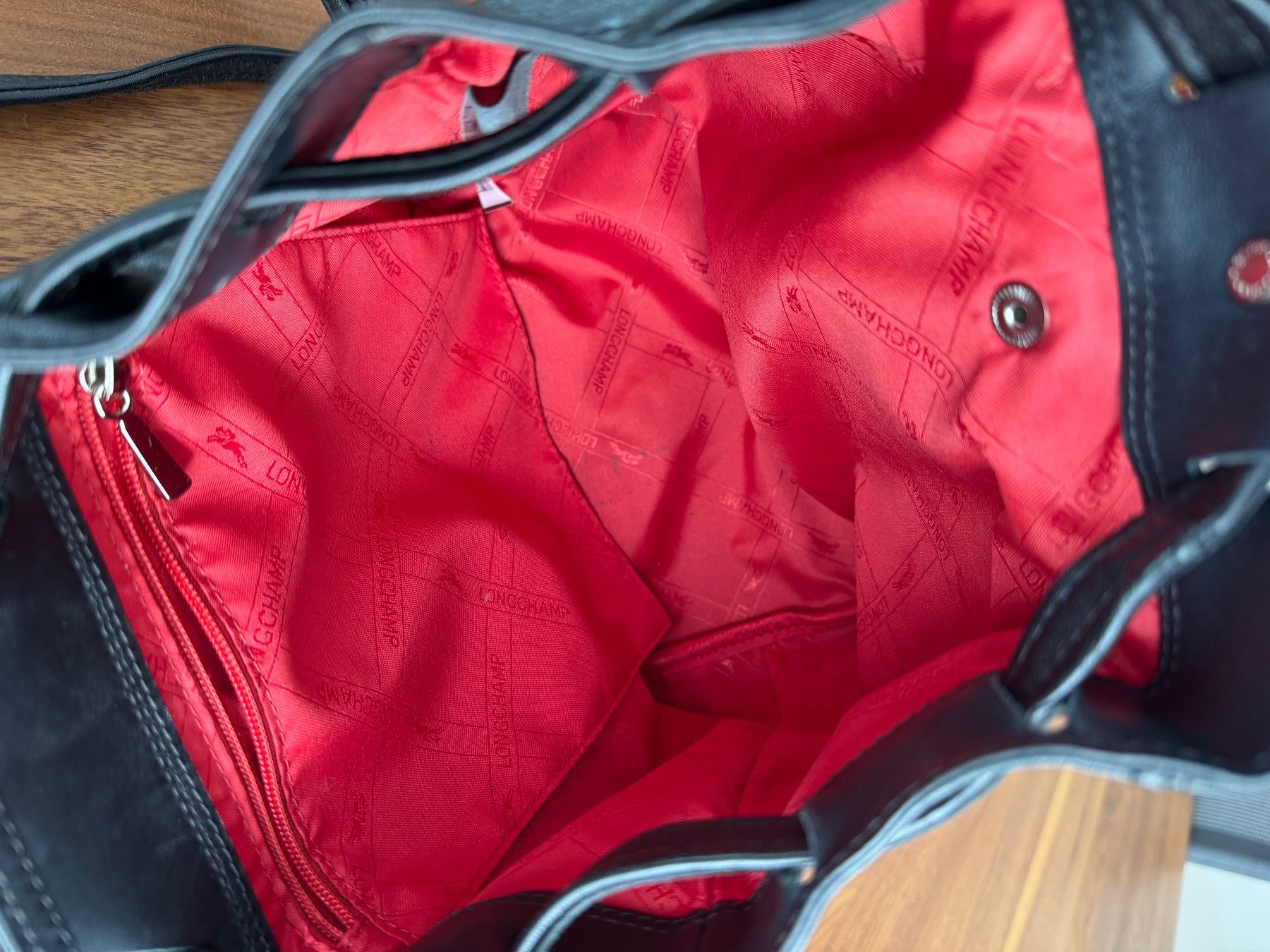 Zaini: Longchamp Leder Rucksack Logo Patch Limited – Usato da Cham venduto da Maya.B. 3