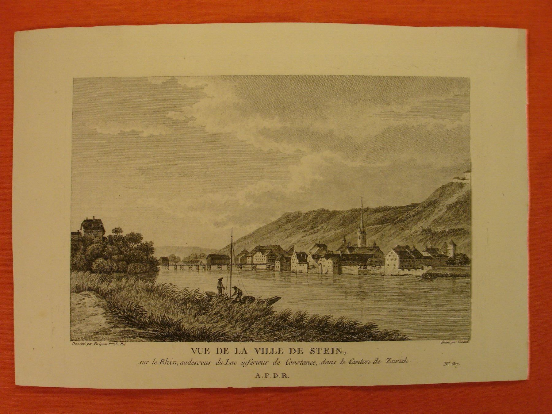 Stiche: STEIN AM RHEIN, KUPFERSTICH 1780/88 – Gebraucht aus Grüningen von Kartensammler 1