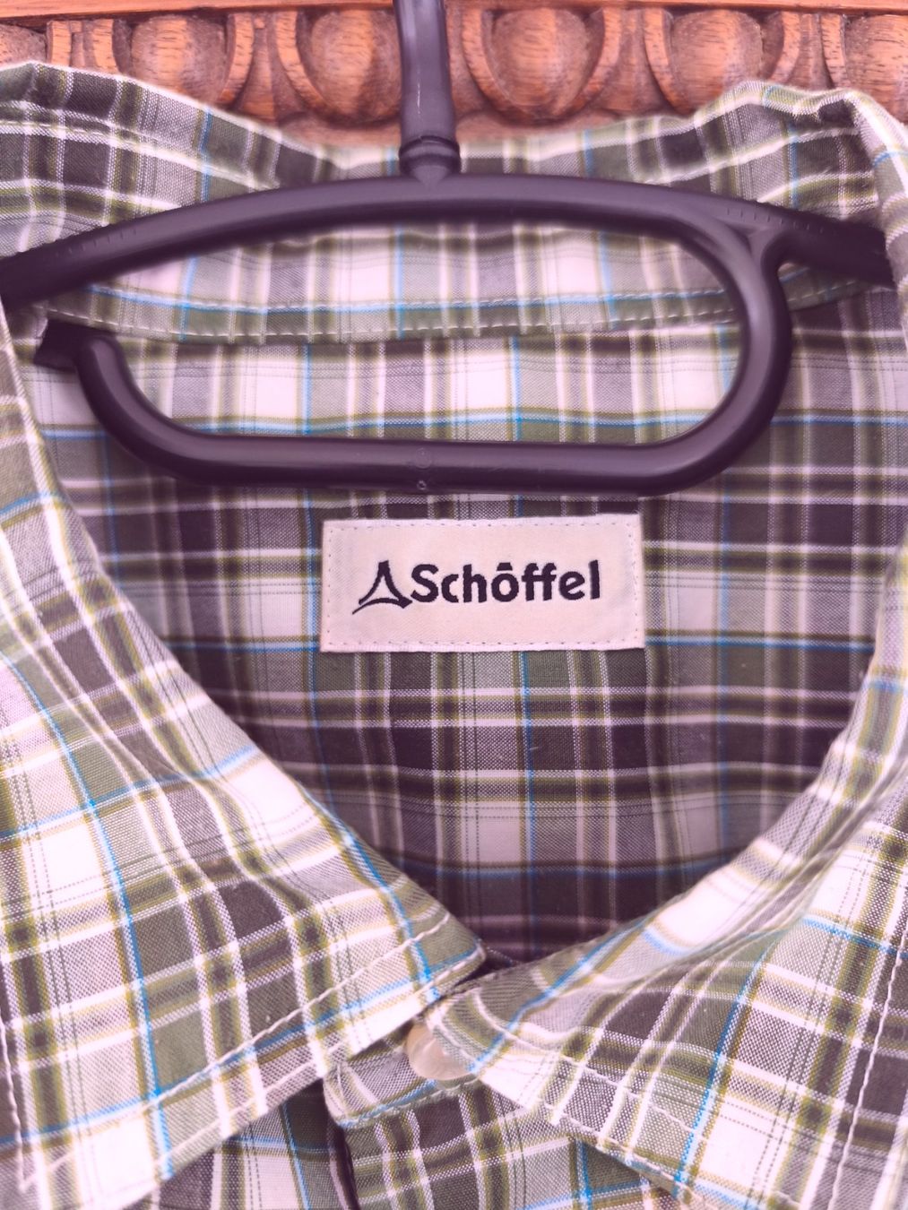 Schoeffel Hemden: grün gemustertes Schöffel Kurzarmhemd XL – Gebraucht aus Erschwil von tomket66 1