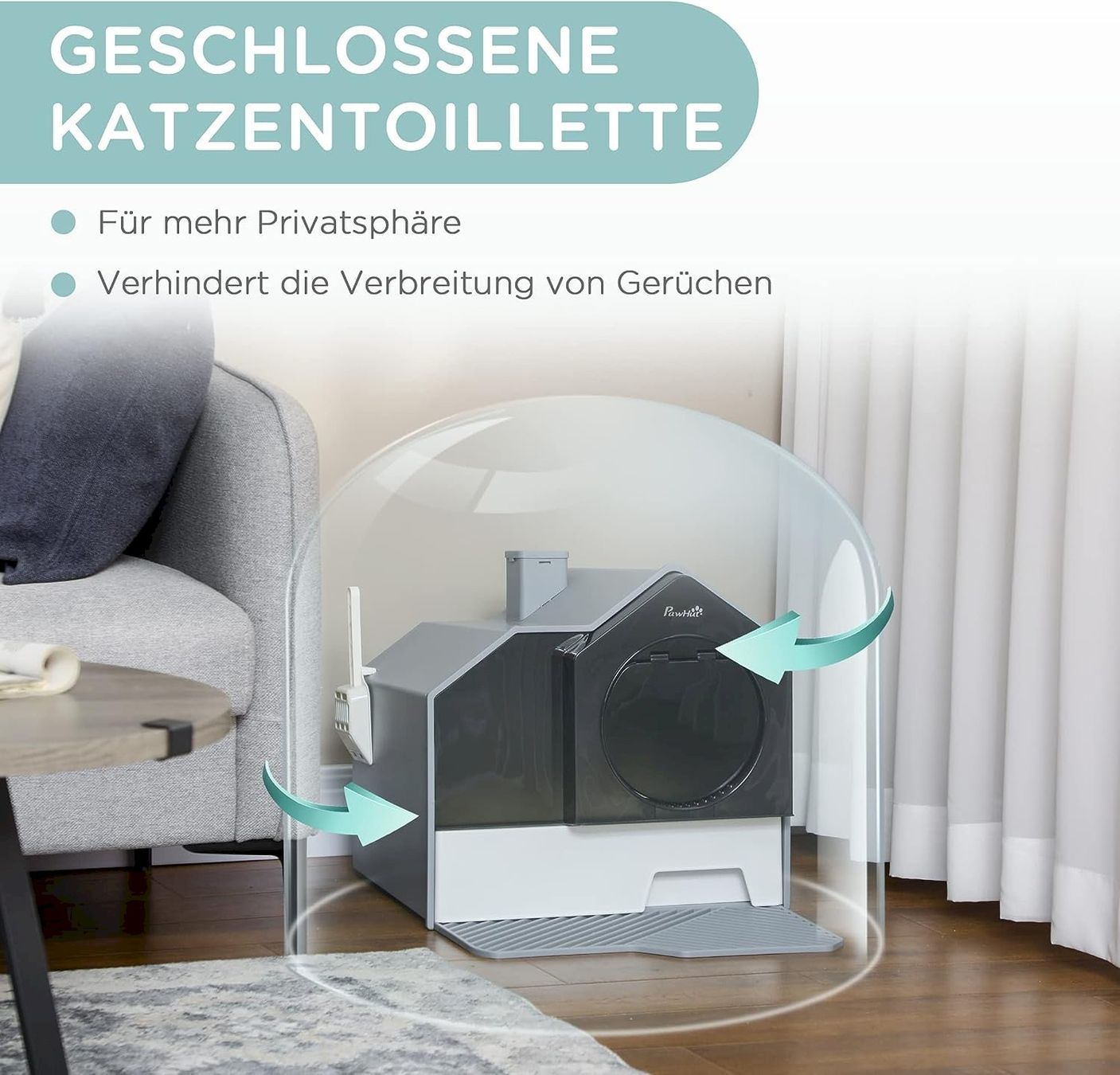 Pflegeprodukte & Putzartikel: PawHut Katzentoilette Grau + Weiß – Neu und originalverpackt aus Bottighofen von zaap 5