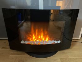 Ohmex Kamin schwarz mit Feuer Optik