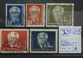 DDR Pieck Mi-Nr. 251-255 gestempelt alle Geprüft