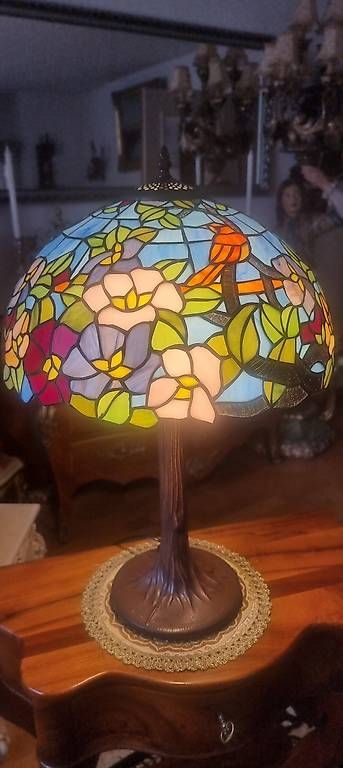 Lampade: Farbenfrohe Tiffany Lampe mit Vögel – Nuovo (secondo la descrizione) da Kaufdorf venduto da Nati-Nati