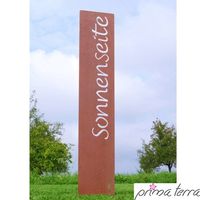 Gartenstele aus Edelrost | Motiv Sonnenseite | 20x120 cm