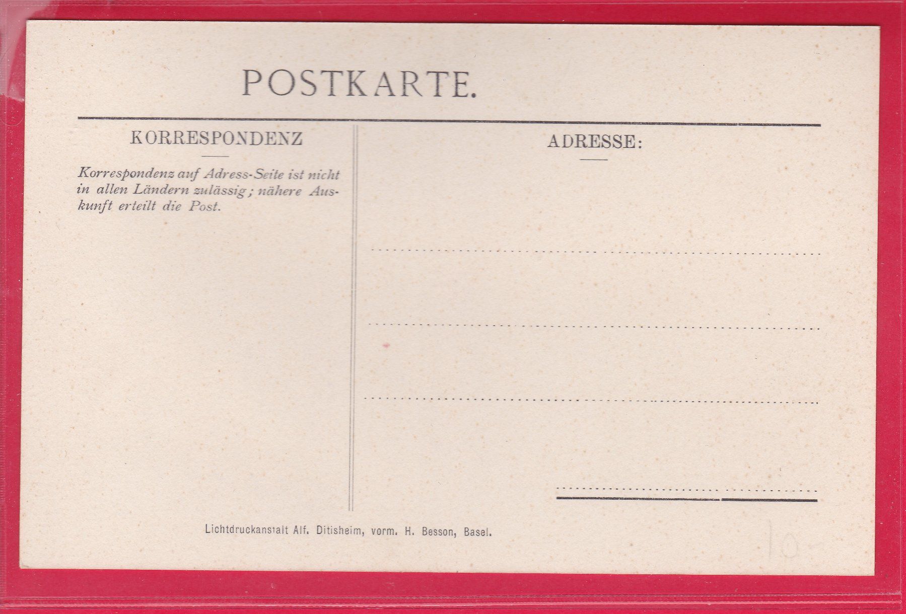 Cartoline postali: AUS KÜNSTLER LIEDER, BASEL 1826 – Usato da Oberrieden venduto da Gebirgsstelze 1