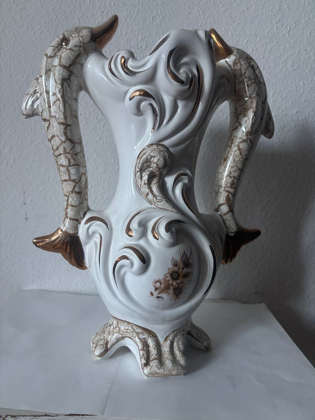 Vasi & Recipienti: Vintage Capodimonte Blumenvase mit Delfinen, – Usato da Wallisellen venduto da ASZT 5