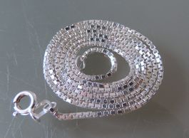 Rhodinierte Silber 925 Venezianer Halskette 42 cm / 1,25 mm