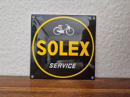 Emailschild Solex Service Werkstatt Velo Logo Emaille Schild