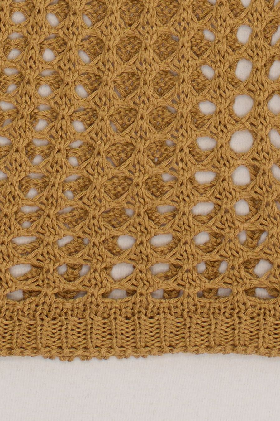 Top: Vintage Top Maille Ajourée Ocre T. L – Usato da Fribourg venduto da re-fine 2