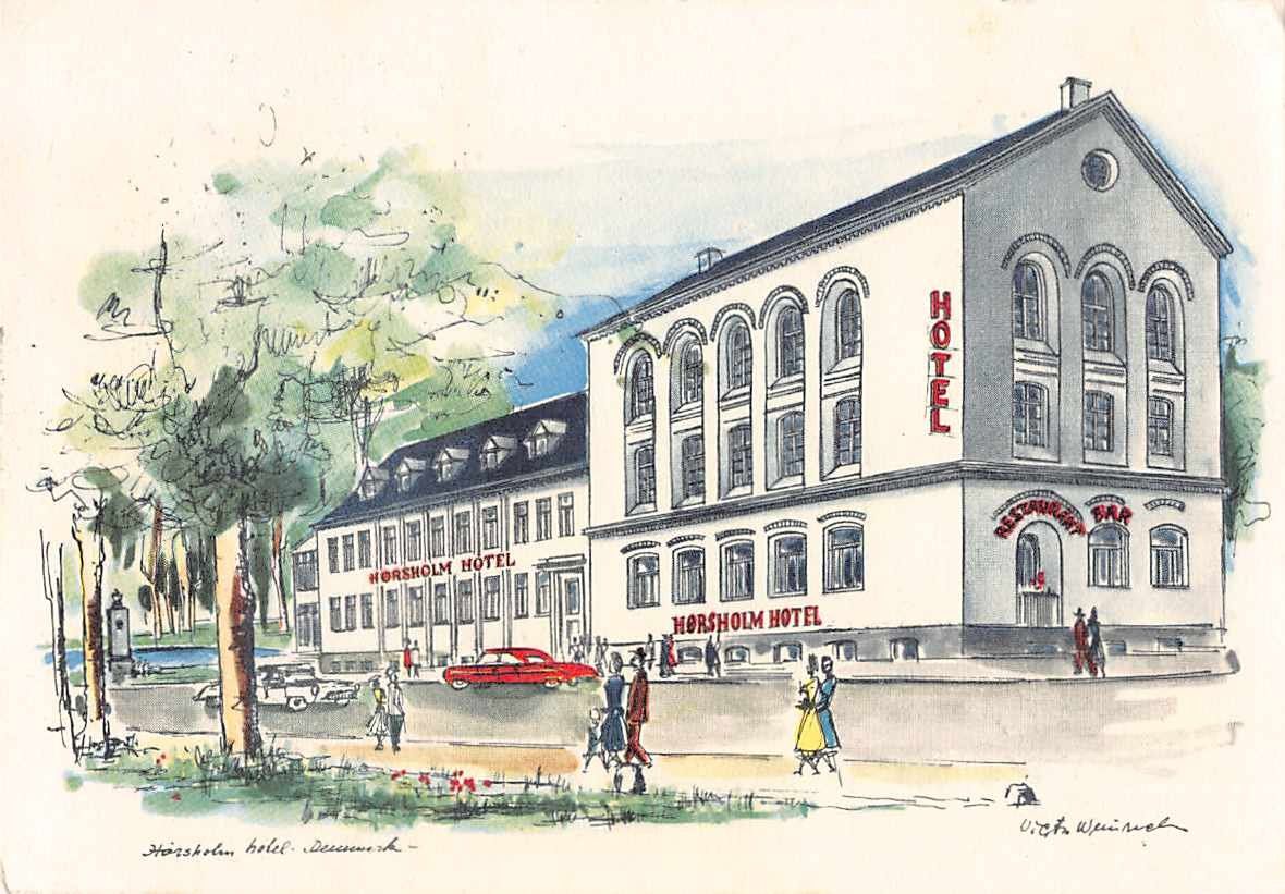 Cartoline postali: EXOTISCHE Ansichtskarten 2x DENMARK HOTELKARTEN 1953 – Usato da Lufingen venduto da TopAnsichtskarten 2