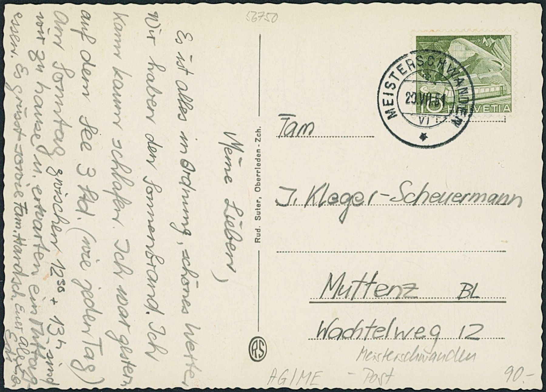 Cartoline postali: AG Meisterschwanden - Post – Usato da Schindellegi venduto da leecollect 1