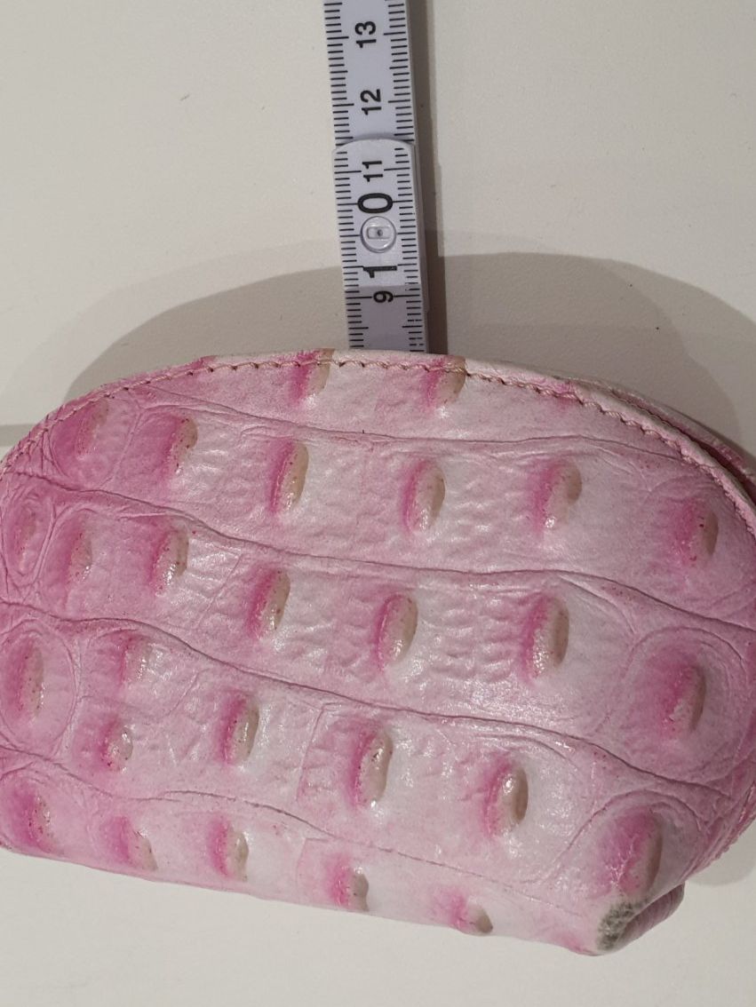 Borse: Pouch / Beutel rosa Kroko-Prägung Leder – Usato da Jona venduto da VivianPatrick 5