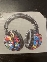 Bügelbild DTF Grafiti Kopfhörer 14.5x14.5cm