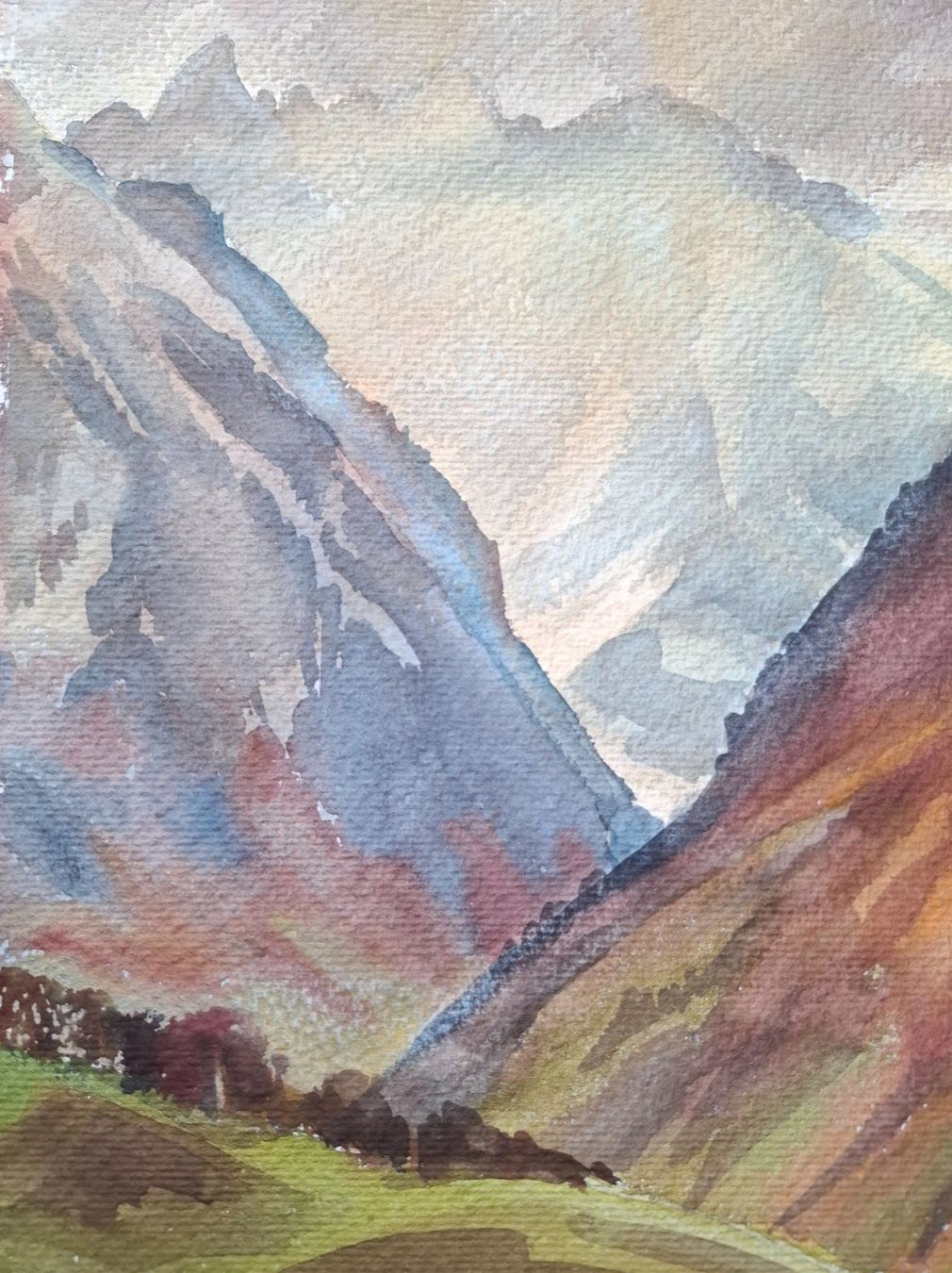 Dipinti: Aquarell Ferdinand Meyer-Streiff Sernftal Glarus 1932 – Usato da Rheinfelden venduto da Badelus 4