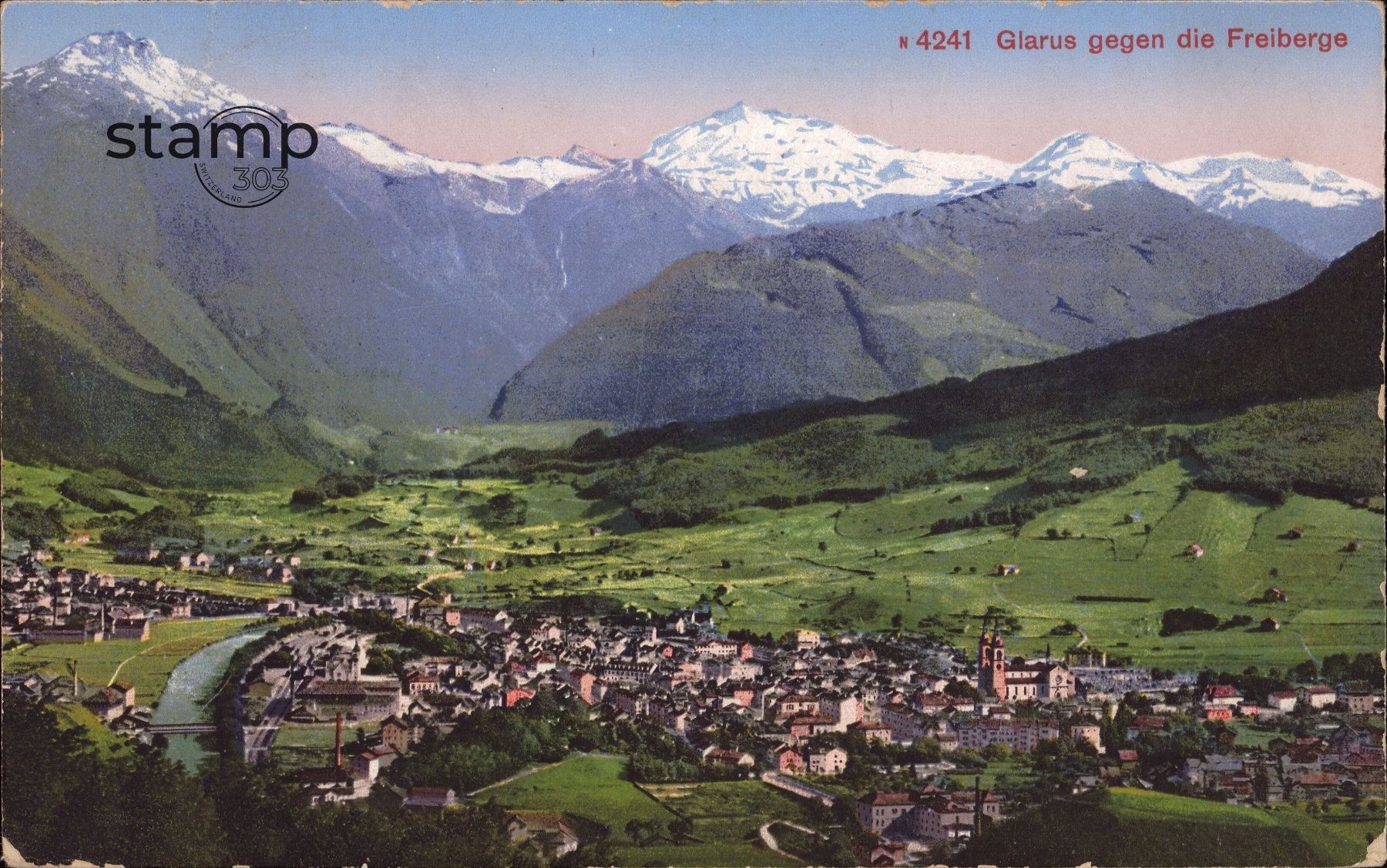 Ansichtskarten: AK Glarus gegen die Freiberge – Gebraucht aus Eggersriet von stamp303