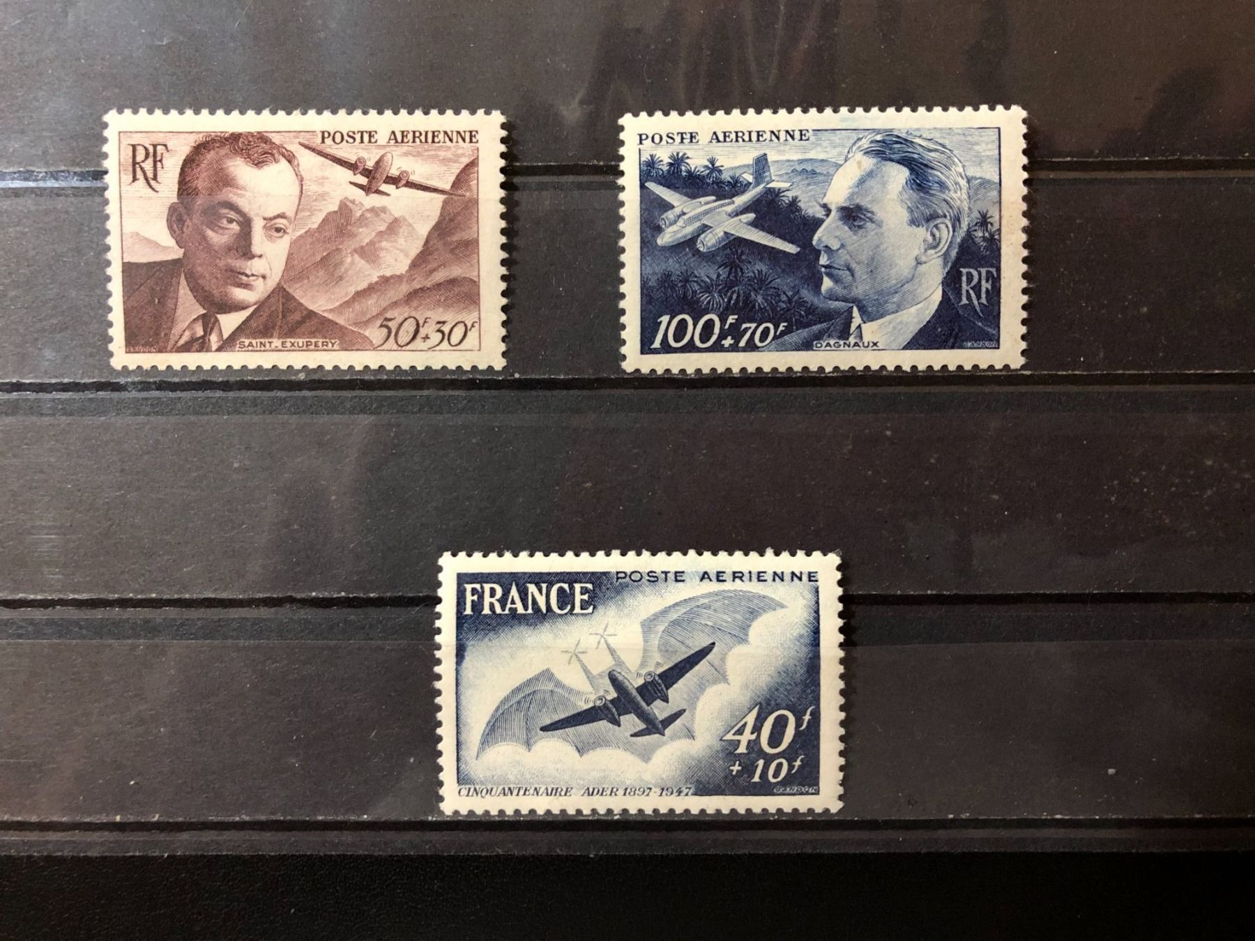 Tutti i francobolli: () Poste Aerienne x3 1947 1948 Neufs** – Nuovo e nell'imballaggio originale da Lausanne venduto da ffhoud