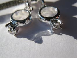 2 Anhänger, Dangle Fingerring versilbert