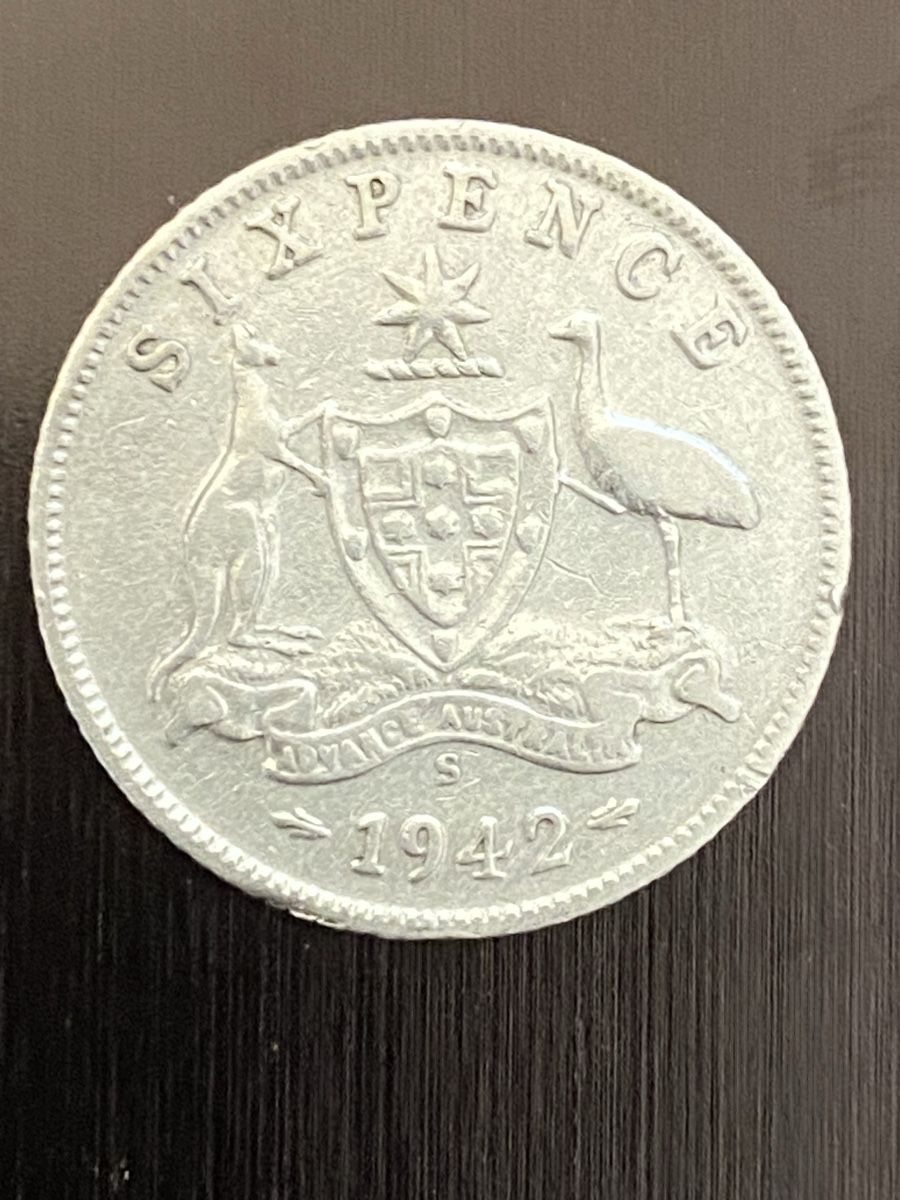 Tutti le monete: Australie, 6 Pence 1942 Argent – Usato da Corsier-sur-Vevey venduto da Ginoarturo 1