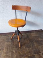 Alter Drehstuhl Bürostuhl industriel Holz Höhenverstelbar