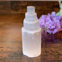✲ 1 Stk. Selenit Turm ✲ 55mm / Satin Spar Tower Rohstein