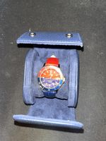 Armbanduhr CYMA Navi Star Professional Rot Blau Leder Neu