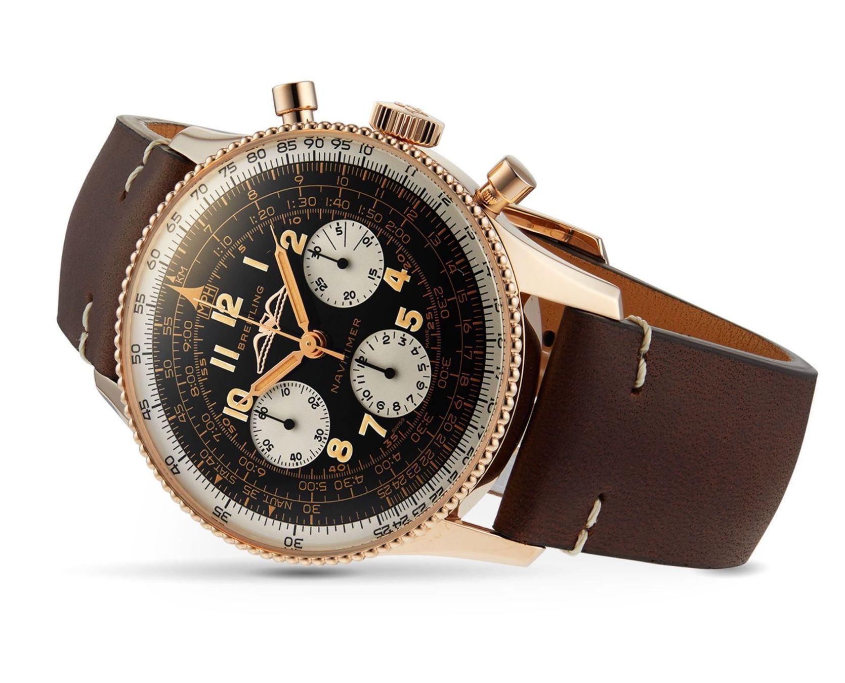 Breitling Orologi: Breitling Navitimer Ref. 806 1959 Re-Edition Gold limitiert – Nuovo e nell'imballaggio originale da Luzern venduto da watch-collection