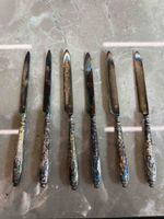 6 Messer versilbert mit verzierten Griffen gebraucht
